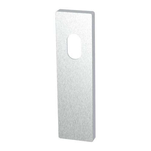TradeBase Wide Stile External Plate – Cylinder Hole – No Lever – Suits WL Mortice Locks – Satin Chrome in Satin Chrome