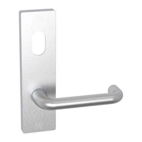 TradeBase Wide Stile External Plate & Lever – Cylinder Hole – Suits WL Mortice Locks – Satin Chrome in Satin Chrome