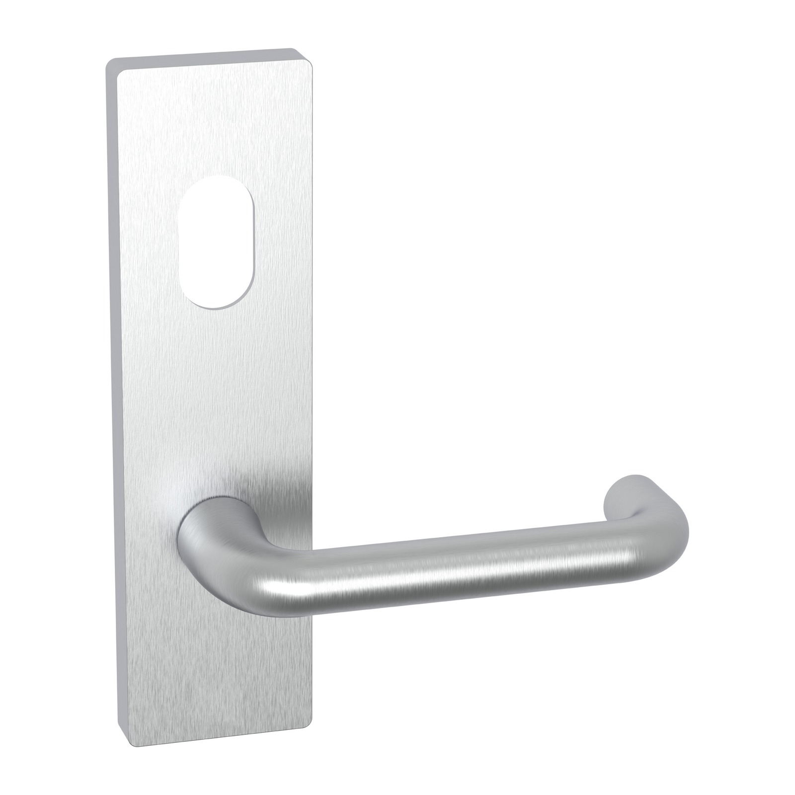 Wide Stile External Plate & Lever – Cylinder Hole – Suits WL Mortice Locks – Satin Chrome - TradeBase WLF1434STC TradeBase Wide Stile External Plate & Lever – Cylinder Hole – Suits WL Mortice Locks – Satin Chrome in Satin Chrome