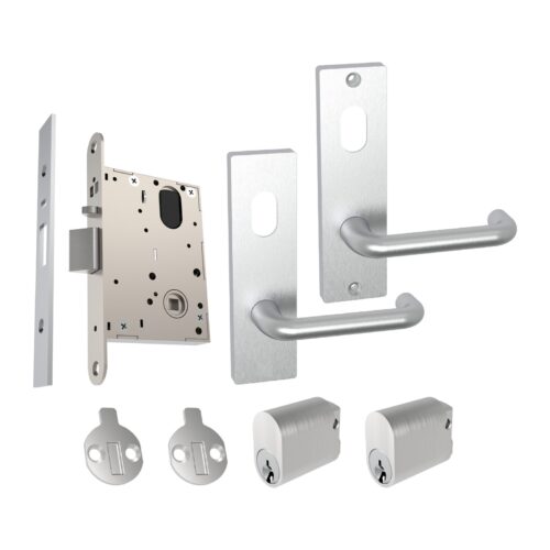TradeBase Wide Stile Mortice Lock & Lever Set WL60-1 – Cylinder Outside / Cylinder Inside