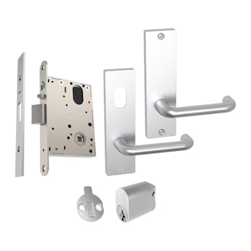TradeBase Wide Stile Mortice Lock & Lever Set WL60-2 – Cylinder Outside / No Cylinder Inside