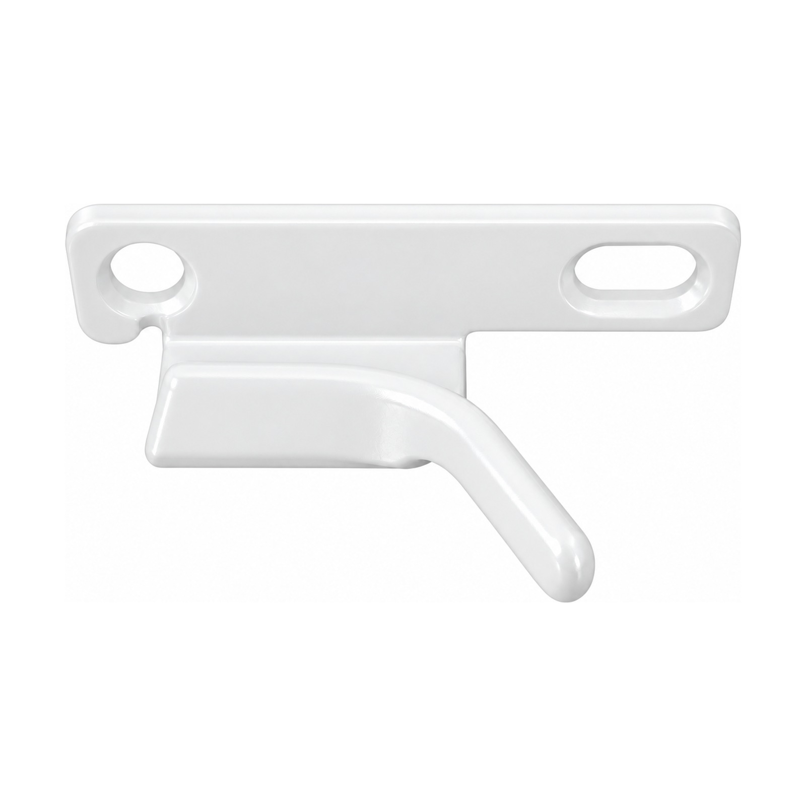 Sash Cam Lock Keeper – Right Hand – White TradeBase White right hand sash cam lock keeper for double hung windows
