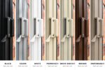 Window sash cam lock installed on double hung windows in black, silver, white, Primrose, White Birch, brown and Paperbark
