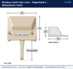 Paperbark® window sash cam lock dimension drawing showing 70 mm width, 55 mm depth, 20 mm height, 55 mm fixing hole centres and 48 mm handle length