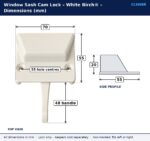 White Birch® window sash cam lock dimension drawing showing 70 mm width, 55 mm depth, 20 mm height, 55 mm fixing hole centres and 48 mm handle length