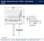 White window sash cam lock dimension drawing showing 70 mm width, 55 mm depth, 20 mm height, 55 mm fixing hole centres and 48 mm handle length
