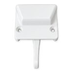 TradeBase White window sash cam lock for double hung windows, lock only, top view