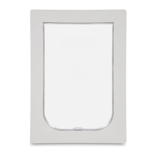 Pet Door – Suits Barrier & Screen Doors – Large 260 x 400mm Flap – White – front view