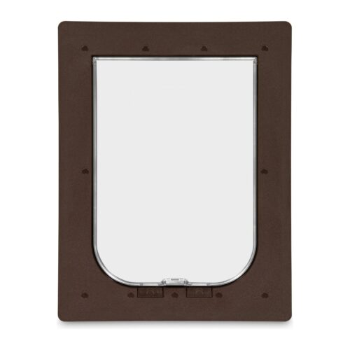 Pet Door – Suits Barrier & Screen Doors – Medium 225 x 305mm Flap – Brown – front view