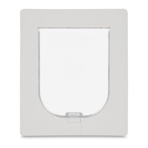 Pet Door – Suits Barrier & Screen Doors – Small 190 x 240mm Flap – White – front view