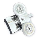 TradeBase 19mm chrome twin wheel double roller for frameless sliding shower doors