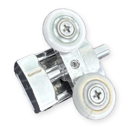 TradeBase 19mm chrome twin wheel double roller for frameless sliding shower doors