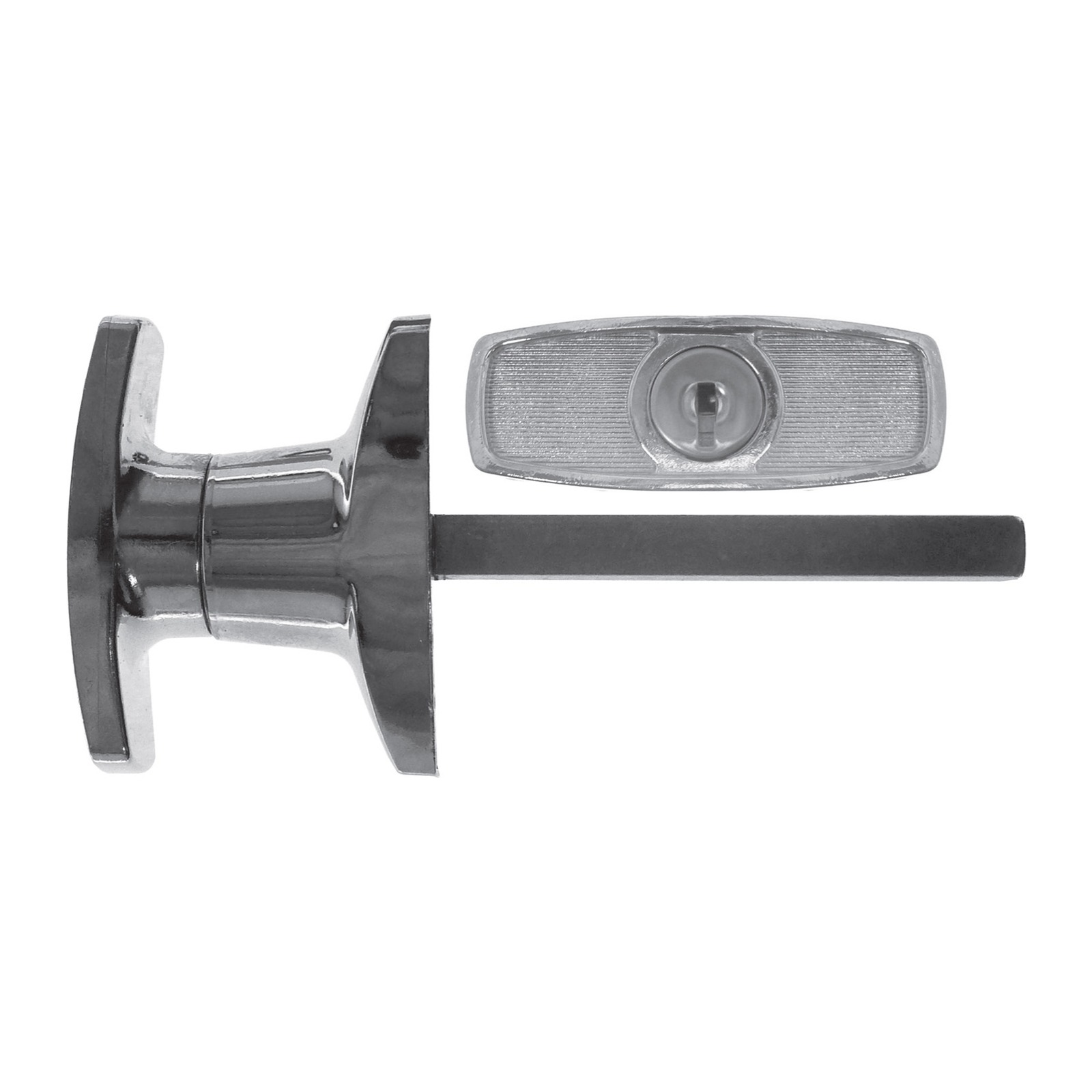 Garage Door T-Handle Small – Keyed – Rear Fix - TradeBase GDTHKRFS Garage Door T-Handle Small – Keyed – Rear Fix