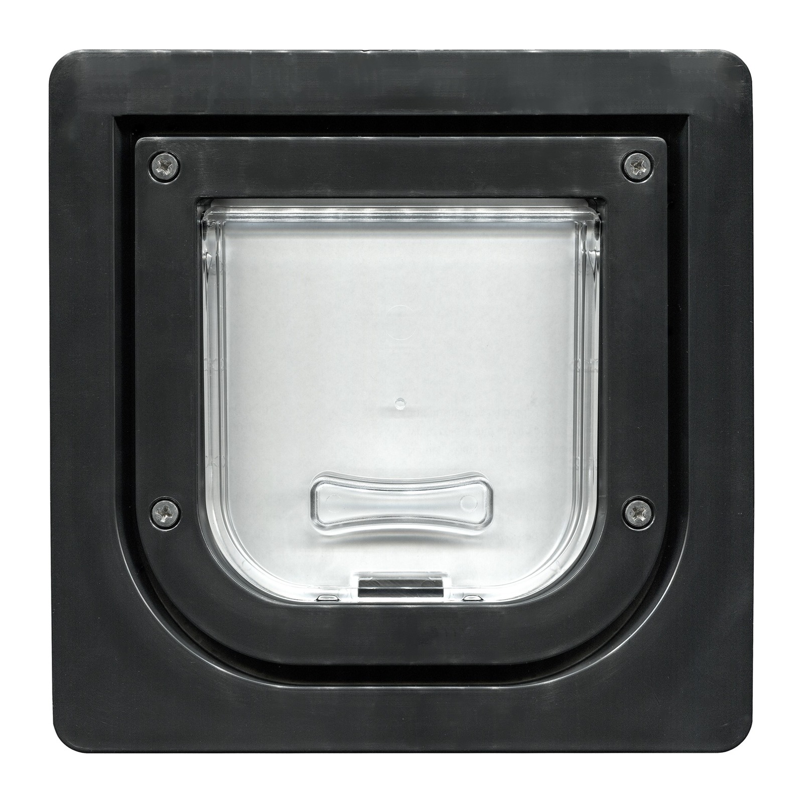 Hopper Hatch – Window Handle Access for Security Screens – Black Hopper hatch for security screens in black – gives hand access to awning and casement window winders through the screen.