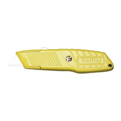 Retractable Knife – 18mm Trapezoid Blade – 3 Blades – Yellow in Yellow