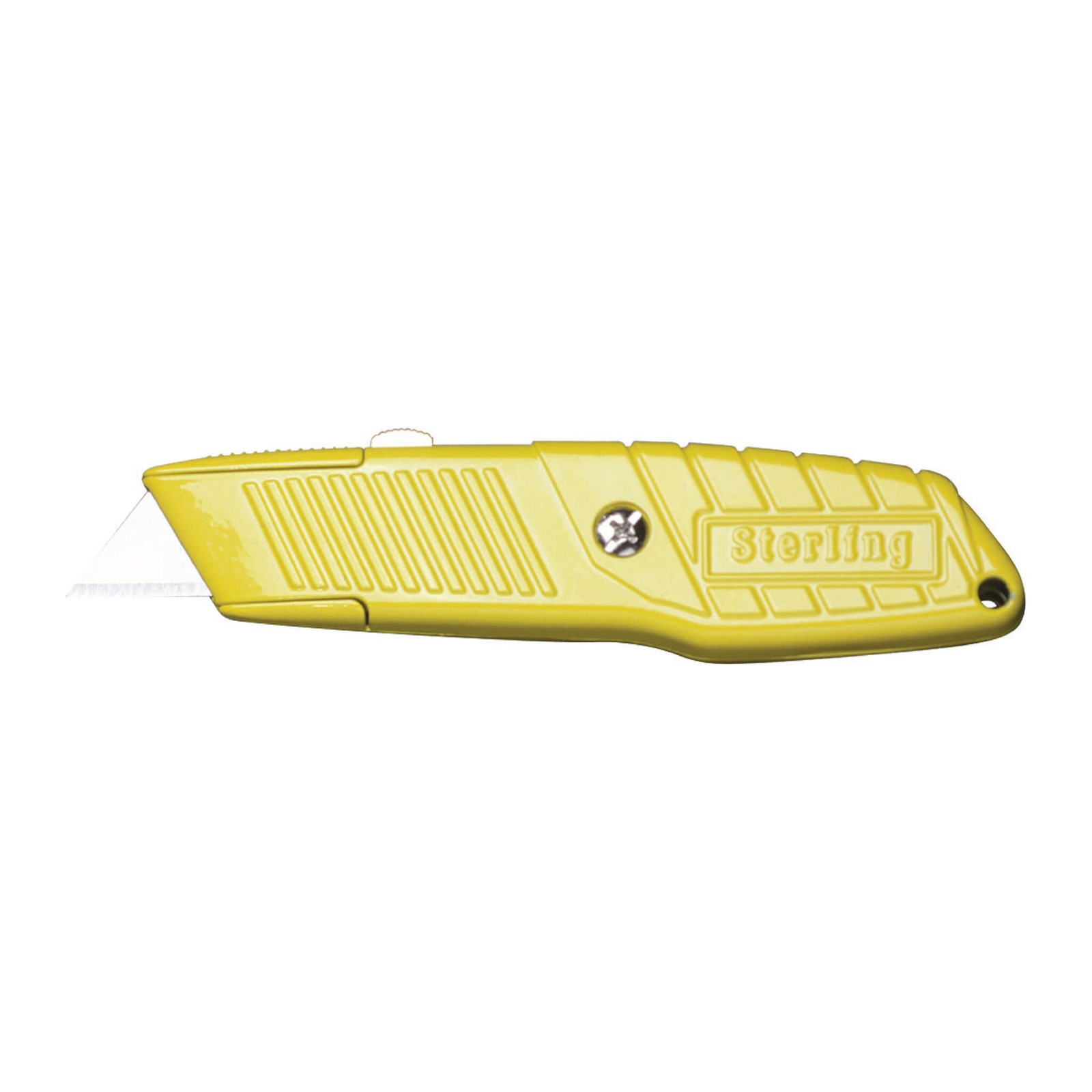 Retractable Knife – 18mm Trapezoid Blade – 3 Blades – Yellow - TradeBase KNF18RET Retractable Knife – 18mm Trapezoid Blade – 3 Blades – Yellow in Yellow