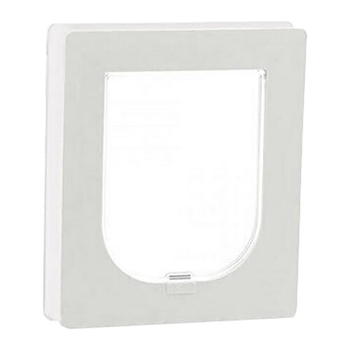 Pet Door for Timber Doors 34–43mm – Medium – White in White