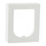 Pet Door for Timber Doors 34–43mm – Small – White in White